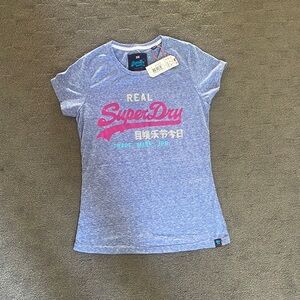 real superdry vintage logo tri foil entry tee